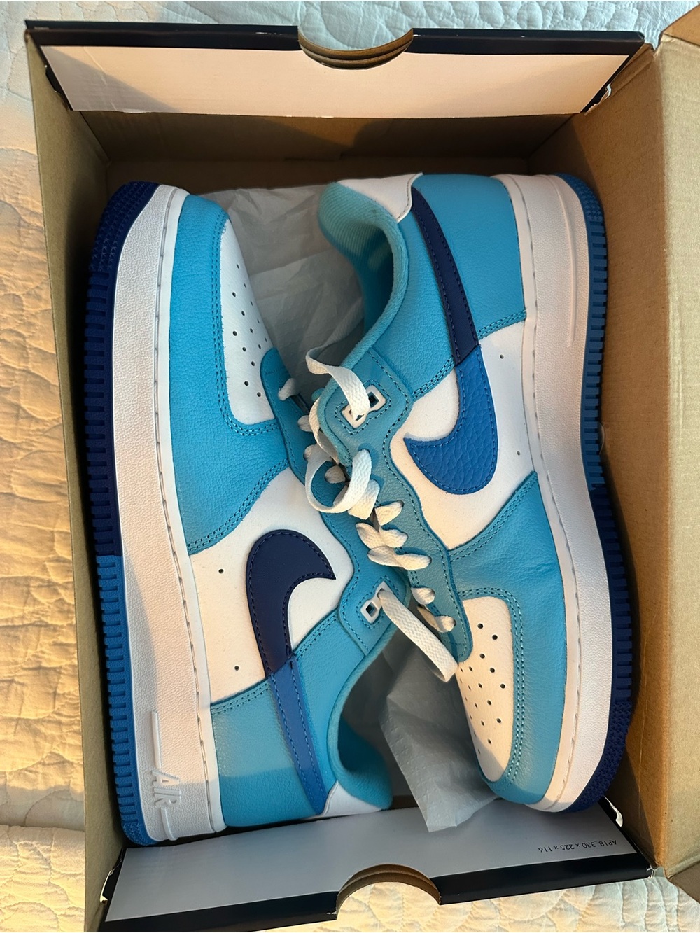 Blue & White Low-Top Sneakers